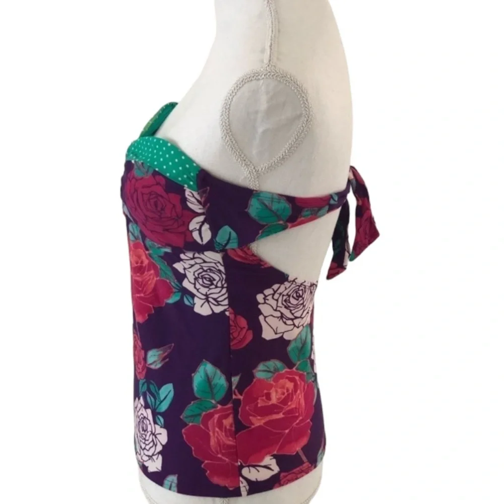 Candie’s Swim Strapless Open Back Floral Tankini Top Size Small - Picture 6 of 6